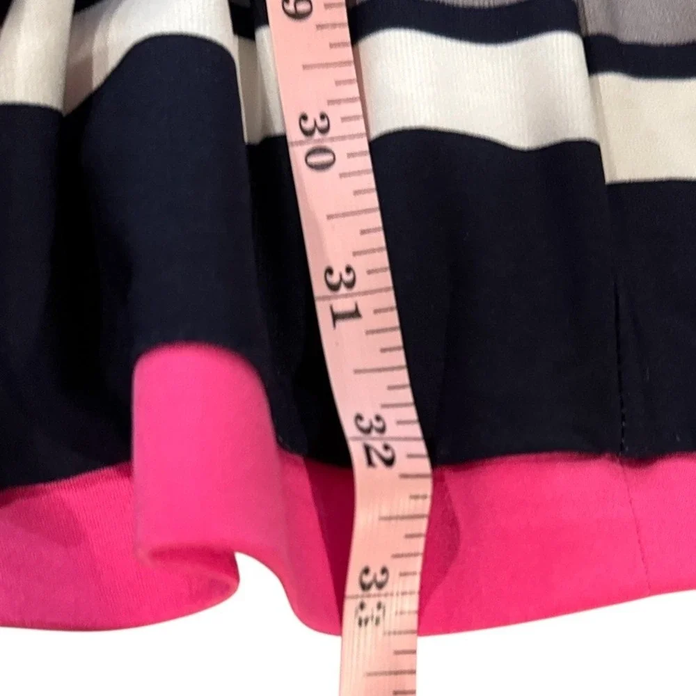 Vince Camuto Ivy Geometric Print Sheath Dress Navy‎ White Pink Size 4 Lined NWT